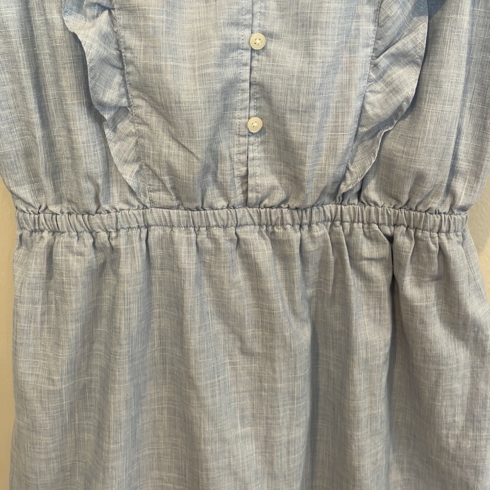 Madewell Chambray Ruffle Mini Dress - Picture 6 of 8